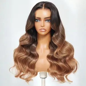 【LIVE CLEARANCE】Nadula 13x4 Golden Caramel Balayage Black to Copper Brown Two Tone Loose Wave Curls Put On And Go Wig with Invisible Drawstring TikTokShopSpringGlowUp Greenish