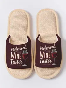"Professional WINE Taster" Wine Glass Slippers Cloud-Feeling Lazy Tipsy Wine Tasting Style Indoor Outdoor Must-Have