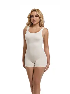 Women's Plus Size Waist Cinching Body Shaper, Seamless Ribbed Four-Way Bodysuit, Sexy Slim Fit, All Seasons