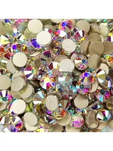 Sparkling AB crystal diamond SS3-SS50, non thermal repair flat back suitable for nail art and fashion decoration - white/red