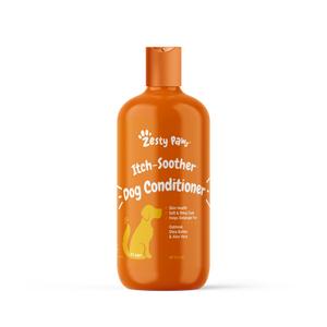 Zesty Paws Itch-Soother Dog Conditioner with Oatmeal Shea Butter & Aloe Vera for All Breeds Gentle Detangling & Skin Health Support