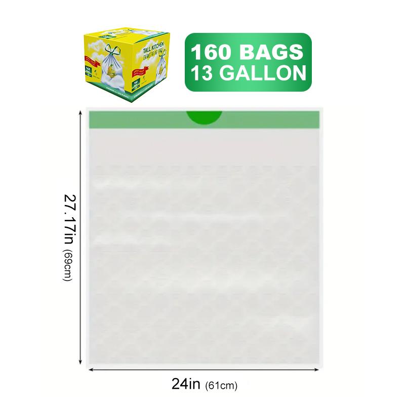 Ultra Strong 13 Gallon Trash Bags, Tall Kitchen Trash Bags 13 Gallon Size, Resist Leaks, Punctures, and Rips