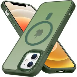 Case for iPhone 12, iPhone 12 Pro Case Magnetic Translucent Matte Phone Cases 6.1" [Compatible with MagSafe] Fit Shockproof Bumper Protective Cover for Women Men Boys Girls Protection Cellphone Smartphone Casing Protector Screen Protector