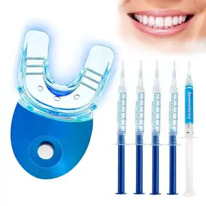 Teeth Brightening Kit with LED Light, 1 Set Teeth Brightener with 5 X 3ml Carbamide Peroxide Teeth Brightening Gel, Safe Enamel for Removes Stains