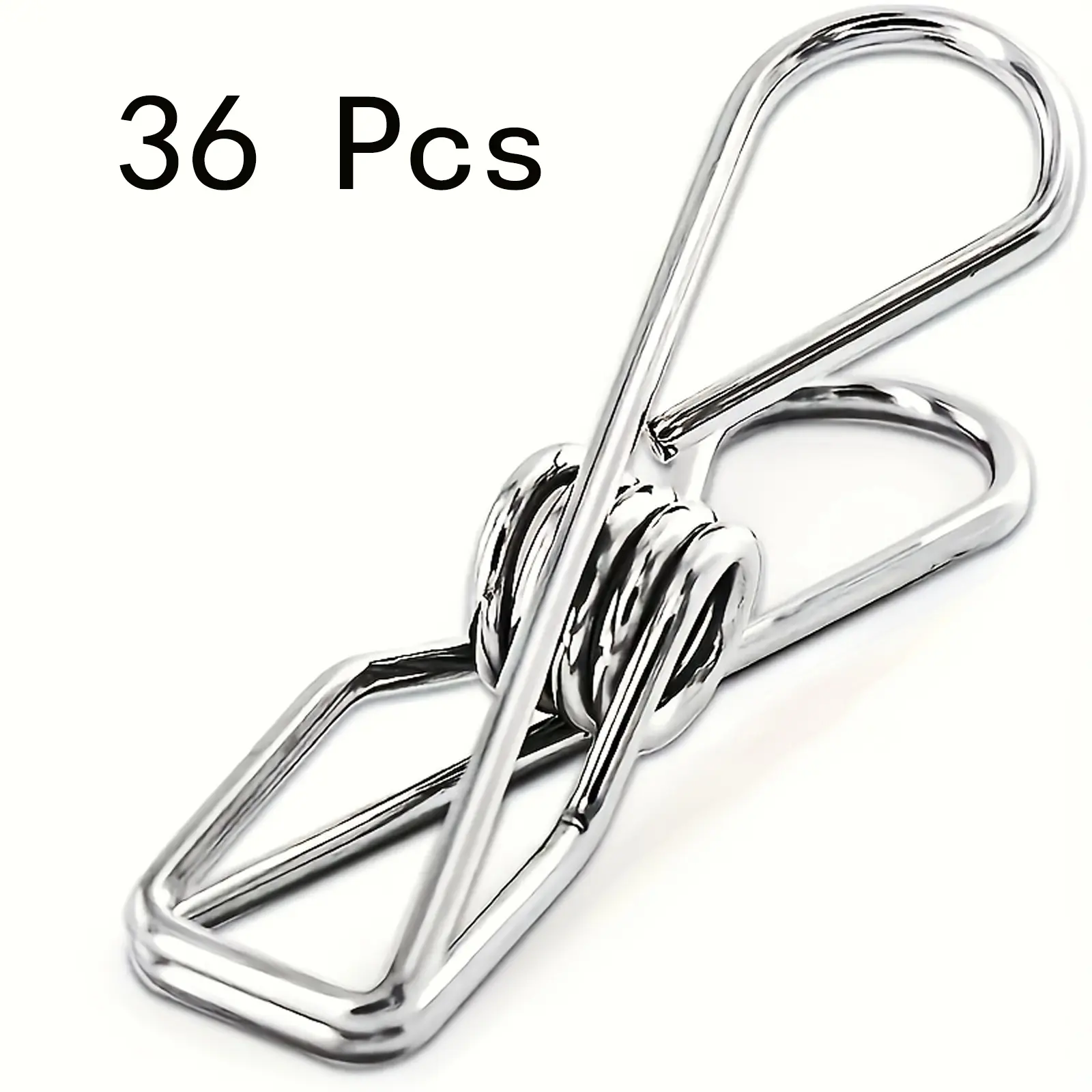 36Pcs Stainless Steel Clothes Pegs, Heavy Duty Rustproof Metal Laundry Clips with Strong Spring Grip, Durable Clothespins for Socks, Towels, Pants & Outdoor Use, Essential Laundry Accessories