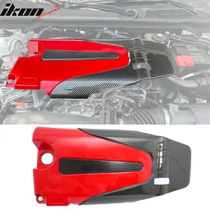 Engine Cover for Honda Civic Type R 2022-2026 Carbon Fiber Print & Red ABS
