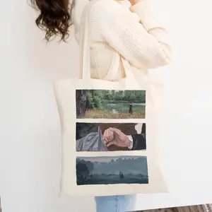 Pride and Prejudice Romance Scene Art Tote Bag Jane Austen Book Fandom Merch Mr Darcy Hand Flex Scene Bookish Gift for Her Romance Reading Tote