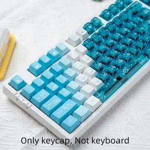 Mountain Lake Keycaps, PC translucent, cherry height, Dual-Color Keycaps, PBT+PC material, compatible with 6.25U space 61 68 75 84 87 98 99 100 104 108