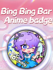 1.85" Smart LED Brooch Badge with 7-Color Light, Custom Video Photo Display Digital Pin, Electronic Idol Call Support Badge for Concert Night Venue