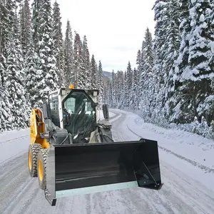 LANDY Skid Steer Snow Pusher Heavy Duty Snow Removal Blade Driveway Parking Lot Attachment