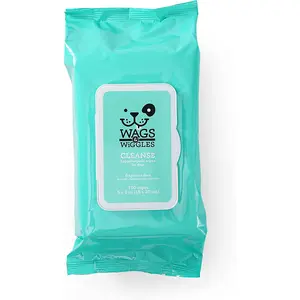 Wags & Wiggles Cleanse Hypoallergenic Wipes 100Ct | Hypoallergenic Dog Wips 100 Count Package, Fragrance Free | Waterless Bathing to Keep Pets with Sensitive Skin Clean (FF22031) Fetch for Pets