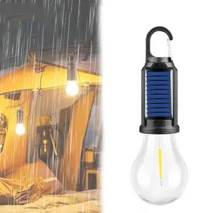 Solar Tent Lights Led Camping Lantern,Outdoor Hanging Light Bulbs with Clip Hook for Camping,Backpacking,Decorations, Emergency,Flashlight