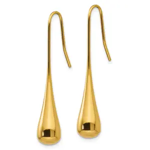 Chisel Stainless Steel Polished Yellow IP-plated Shepherd Hook Earrings lightweight huggie piercing