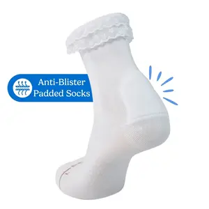 SHEZZA Lace Socks Anti-blister Heel Padded Socks Foam Cushion Comfortable for Women Boots Sambas, Loafers & Running Sneakers Active Footwear Womenswear