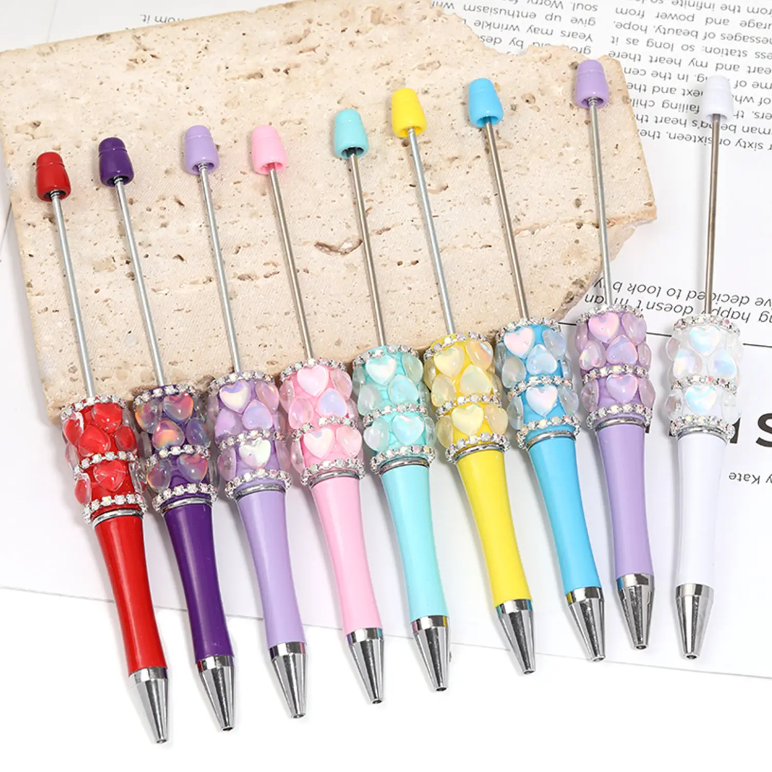 【P286】5pcs-5 Different Designs-Moon,Pearl,Heart ,Lens diy pens