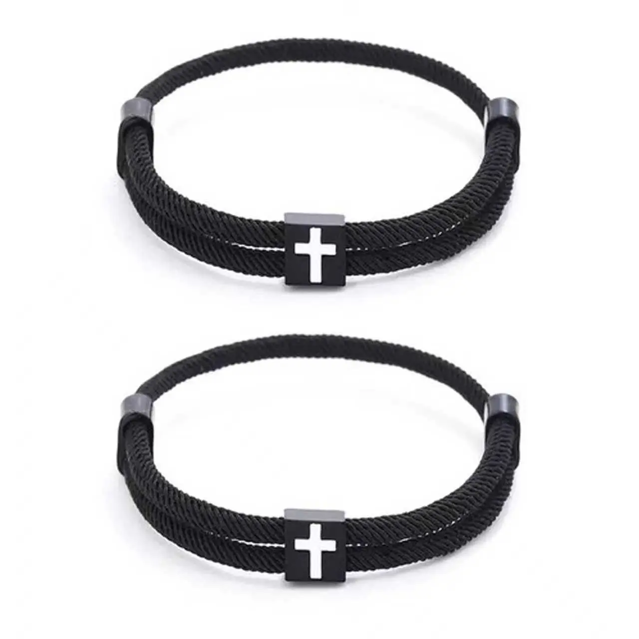 Black Milan rope cross bracelet