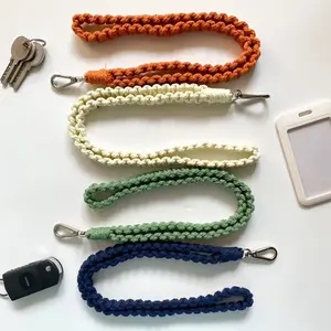 New hand woven hanging rope, ID hanging rope, Nordic style keychain necklace rope, ID decoration