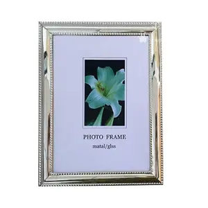 Classy Silver Plated Photo Frame ,Classic  Beaded Picture Frames,Real glass front and Velvet Backing,Perfect Gifts and Treasured Memories