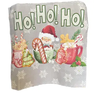 Upcycled flannel shirt. Bleached. #244 Ho Ho Ho with sparkle. Kim Green Designs.