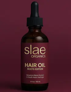 Slae Organics Roots Edition Hair Oil - Organic Fenugreek & Curry Leaf Blend - Pre-Wash Botanical Oil - 2 fl oz / 60 ml - Lightweight Non-Greasy Formula for All Hair Types