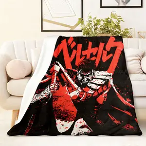Berserk Guts Sword Warrior Anime Blanket 270g Flannel Soft Warm for Bed Couch Sofa Living Room Bedroom Decor Collectible Gift for Anime Fans Manga Lovers 50x60 inches Flannel Blankets