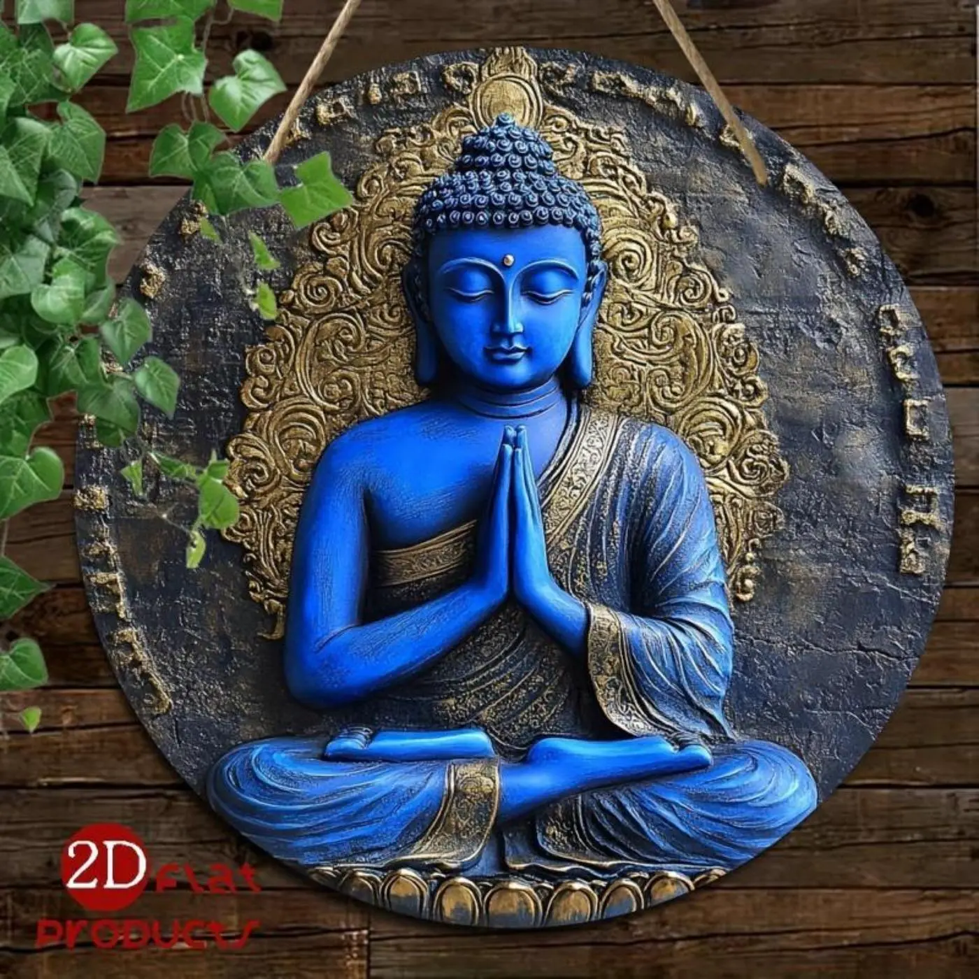Buddha Pattern Wall Art, Round en Hanging Plaque, Wall Decor for Home Living Room Bedroom Office, Home Decor, Room Decor, Religious