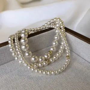 Exquisite design stacked pearl bracelet