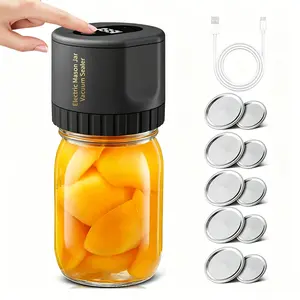New Electric Mason Cordless Vacuum Sealer Kit for Wide-Mouth & Regular-Mouth Mason Jars, for Food Storage and Fermentation