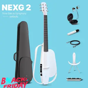 【Enya NEXG 2/Basic Acoustic-Electric Guitar】Carbon Fiber Travel Smart Audio Guitar with 50W Wireless Speaker, Wireless Microphone, Hi-Fi Monitor Earphones, Footswitch, Charging Stand, and Gigbag  Christmas Gift, TikTokShopHolidayHaul