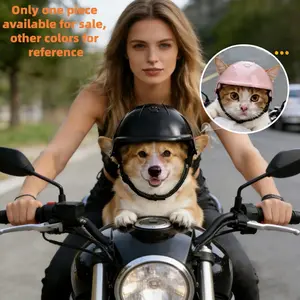 Pet Head Ear Helmet Cap, Motorcycle Riding Protection Hat, Cat Dog Car Safety Gear, Adjustable Lightweight, Outdoor Cycling Pet Photography