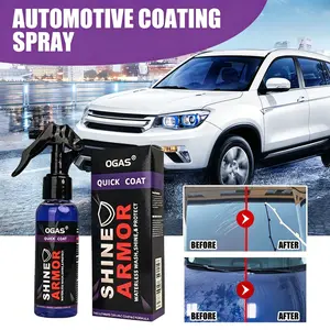 Car Wax Spray and Ceramic Coating for Cars - Professional 3 in 1 Shine Armor Waterless Car Wash and Detailing - Quick Effect Coating Agent for Car