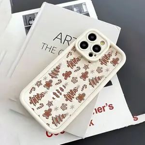 Case Compatible with for iPhone 16 Pro Max 15 Plus 14 13 Mini 12 11 X XR XS Christmas Snowman Art Pattern Military-Grade Protection Scratch-resistant  Silicone Soft TPU Bumper Gift for Girls and Women