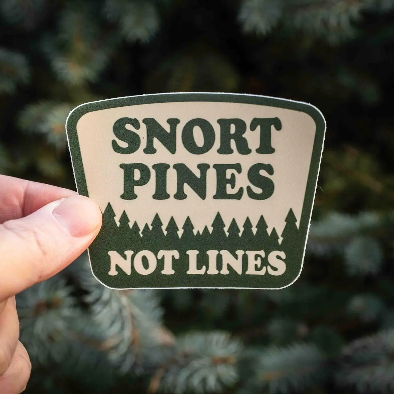 Snort Pines Not Lines, Outdoors Water Bottle Sticker, Funny Nature Sticker, Nalgene Sticker, Funny Sticker, Laptop Water Bottle Decal Sticker