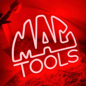 MAC Tools Neon Sign, Dimmable Garage LED Neon Lights, USB Powered LED Light for Garage Decor, Workshop Wall Art, Bright Neon Display for Man Cave