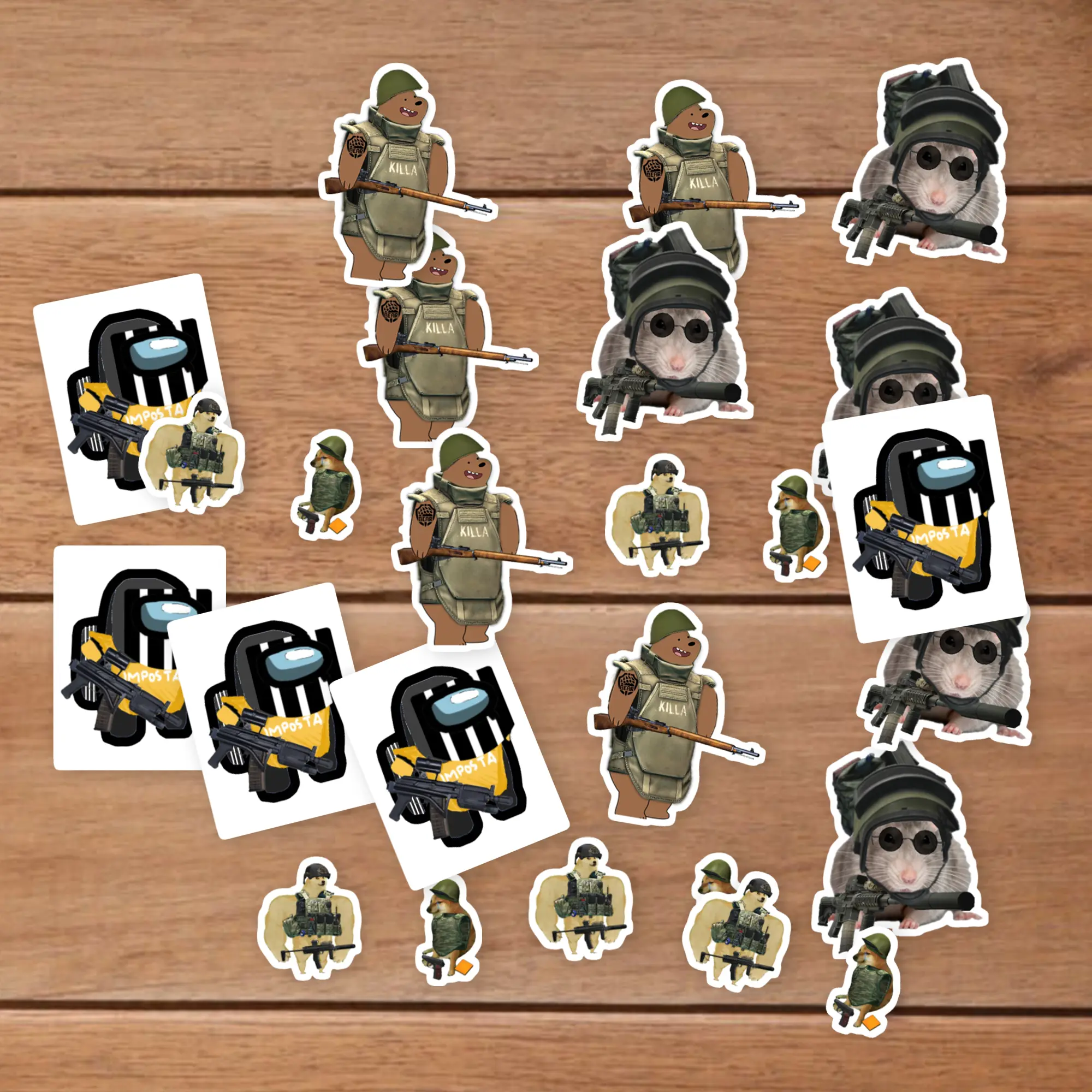 Stickers Pack 20 Pcs Escape Water from Vinyl Tarkov Luggage Memes Bottle Skateboard Waterproof Car Bike Laptop Bumper Aesthetic Colorful Guitar