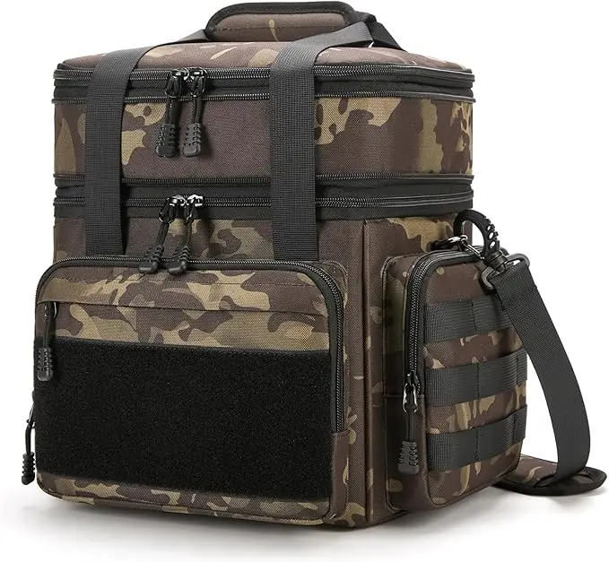 Durable Insulated Expandable Large Tactical Lunch Bag for Adults - with Shoulder Strap, 20-Can/16L Soft Cooler for Work, Outdoor Activities