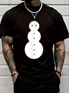 100% Cotton Jeezy Snowman Funny Angry Snowman T-Shirt Women's Men's Graphic Tee Crew Neck summer vacation Tops