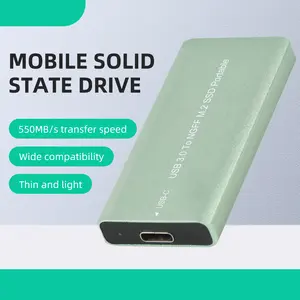 Solid State Drive 500GB High Speed External SSD Hard Drive USB 3.1 USB C Thumb Drive for i-Phone 15 USB C Android Tablets Mac-Book and Computer Grey 500GB
