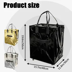 Reusable Nylon Grocery Bag on Wheels outdoorfun
