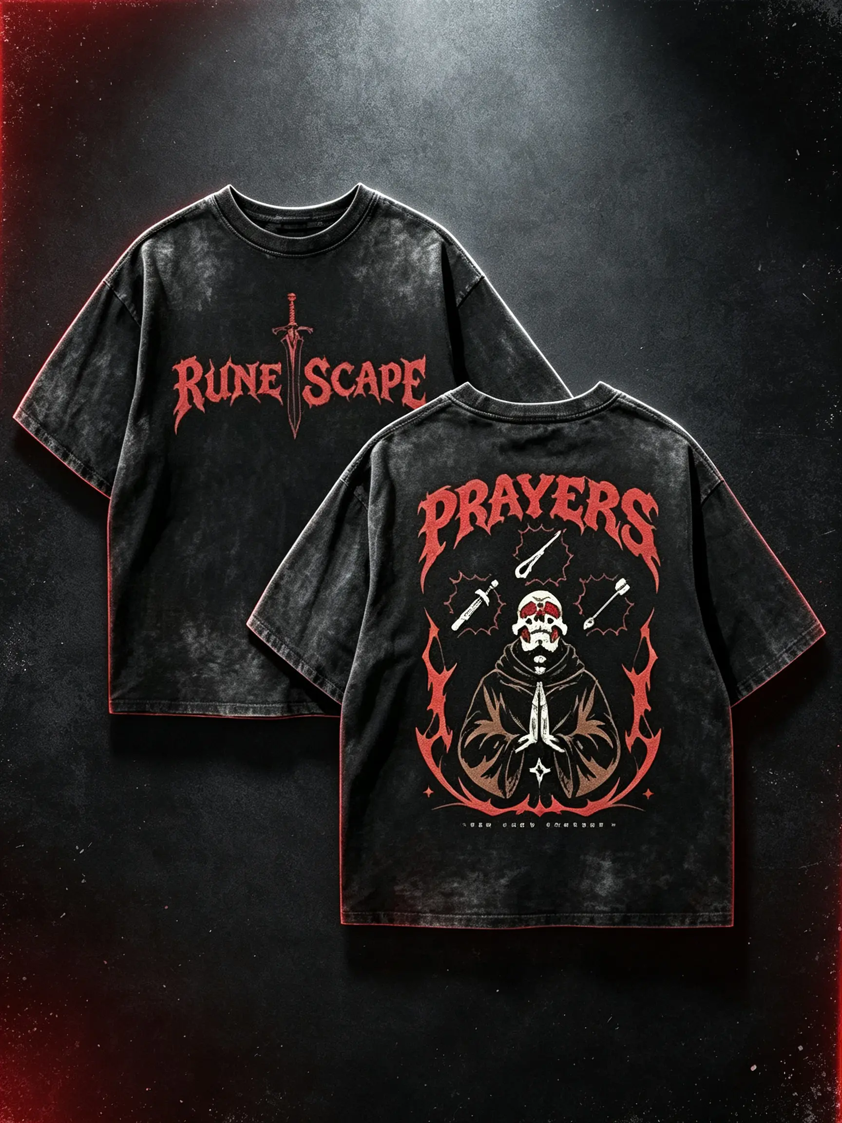Acid Wash OSRS Say Your Prayers Gamer T Shirt Old School RuneScape Inspired Tee MMORPG Gaming Shirt Dark Fantasy Graphic Tee Funny RPG Shirt Unisex Cotton Tee Gamer Gift for Him Her Retro Gaming Streetwear Casual Outfit,funny graphic tee,   good graphic