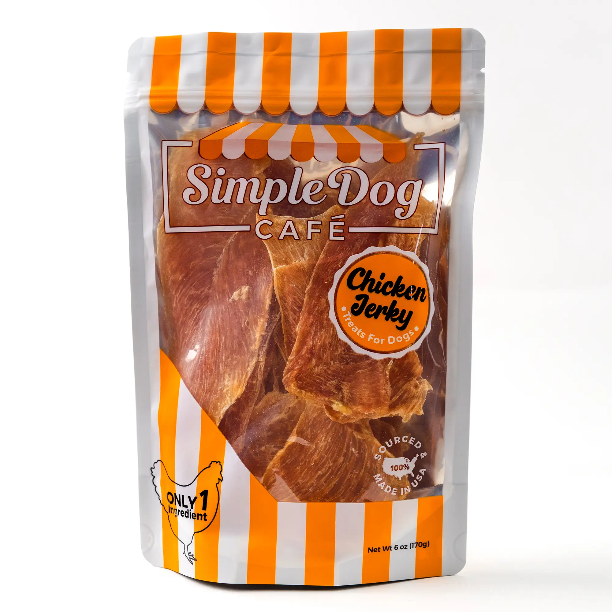 1 Bag of Simple Dog Café Chicken Jerky Treats for Dogs - Save Big By Adding More To Your Cart below! Just pick which flavors and add at least 4 bags f