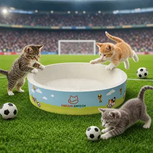 【tiktokshopmemorialday】Versatile Round Cat Scratching Nest, 2-in-1 Cat Scratcher Bed for Sleeping & Playing, Premium High-Hardness Cardboard Cat Furniture for Small to Large Cats Cat Furniture cool cat stuff cat stuff for indoor