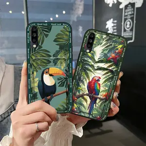 TPU Anti-dust Phone Case For ZTE Blade A7 2020 protective Back Cover Full wrap Card slot Card sleeve Cute Silicone Anti-knock Cartoon Waterproof Graffiti Dirt-resistant Card bag