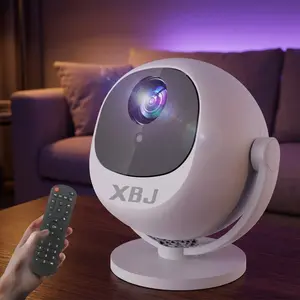 XBJ Portable Projector with Auto Focus, 1080P Compatible, WiFi 6 & Bluetooth 5.2, 360° Rotatable, Built-in Apps, HDMI Cable Included, Supports TV Stick/USB/Laptop, 4K Video Decoding, Ideal for Outdoor Camping, Multi-Scenario Use & Gifting