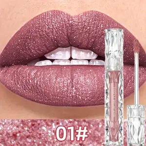 Long Lasting Glitter Lipstick, Luxurious Long Lasting 1 Count Moisturizing Lip Gloss, Glossy Lip Glaze, Plumping Lip Oil Lip Stick for Girls & Women, Makeup