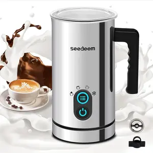 Milk Frother, 4-in-1 Electric Milk Steamer, 10.2oz/300ml Automatic Warm and Cold Milk Foamer, Stainless Steel Milk Steamer for Latte, Cappuccinos, Hot Chocolate Milk Coffee Maker Machine