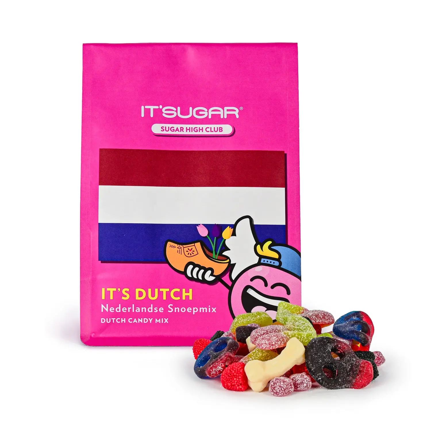 Women's On-the-Go Snack Pouch - Dutch Style Gummy Candy Mix, Sweet & Tangy Assorted Shapes with Berry Flavors