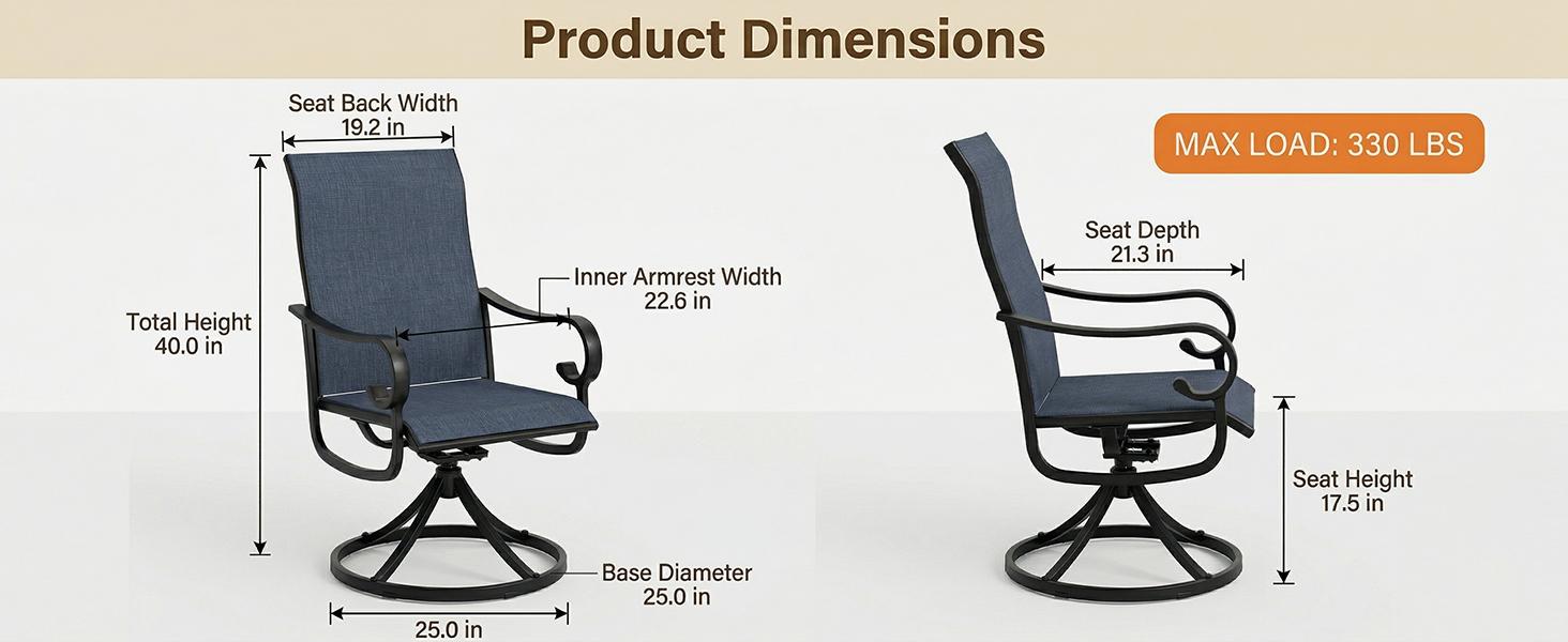 SOLVYA Rocking Bistro Chairs Set, All Weather Metal Outdoor Patio Chairs, Rocker Chairs for Backyard, Poolside, Garden, Balcony