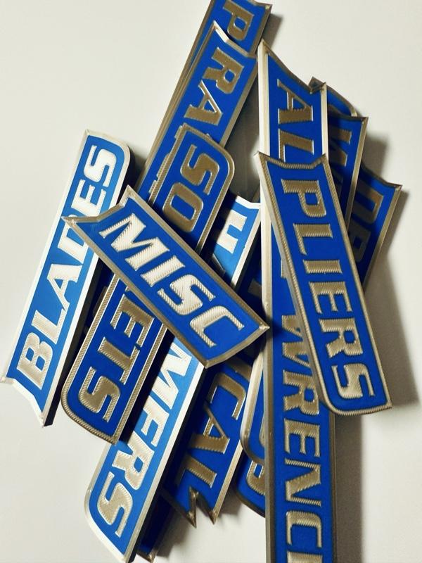 ColKy Designs - Custom Premium Magnetic Toolbox Labels for Tool Organization - 12 Pack of High Quality 3D Printed Personalized Magnets for Metal Cabinets, Drawers, Tool Chests, Decor Plastic Gift - Maed to Order • Core Colors • No Custom Text