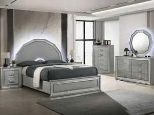 Cassiopeia Glam LED Platform Bed Frame or Bedroom Set